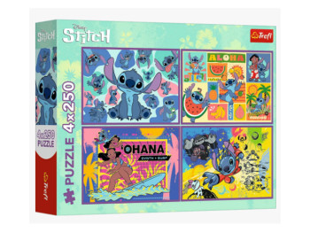 Пазли 4 в 1 Trefl Disney Ліло і Стіч Дивовижний Стіч, 4 х 250 деталей