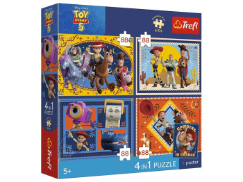 Пазл Trefl Toy Story 5 Час іграшок 4 в 1, 352 деталі