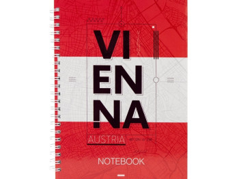 Блокнот Flags Vienna на спіралі, A5, 96 аркушів