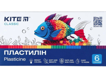 Пластилін Classic 6 кольорів, Kite K-081
