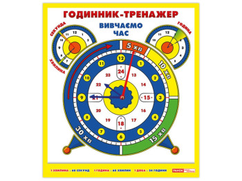 Набор для изучения времени "Часы-тренажер. Изучаем время", 6 лет, Ранок