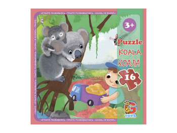 Пазлы картонные Зоопарк, 16 элементов, G-Toys LZ07