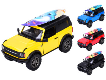 Модельная машинка Kinsmart с доской для серфинга, 12,5 см, инерционная, дверь открывается, 4 цвета