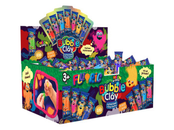 Тесто для лепки BUBBLE CLAY FLUORIC в брикетах, Danko Toys