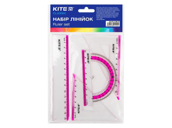 Набор для чертежа Kite Classic -10, линейка 15 см, 2 угольника, транспортир, Kite