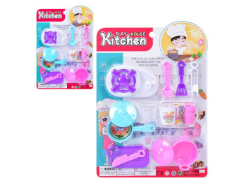 Набор игровой посуды Kitchen 1166, 21 см, с плитой и миксером
