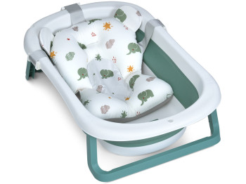 Ванночка дитяча з термометром силіконова складана. EL CAMINO ME 1151 PLUS Deep Green