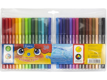 Набір водних фломастерів 30 кольорів Super Washable. Marco 1690-30