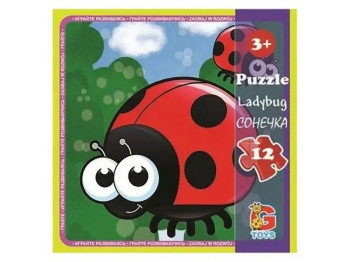 Пазлы картонные Божьи коровки, 12 элементов, G-Toys