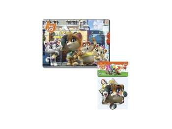 Макси пазлы картонные 44 Коты, В городе, Vladi Toys