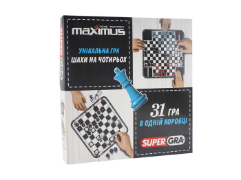 Настільна гра шахи на чотирьох 31 гра 5475, 33 см, ігрові поля, Maximus