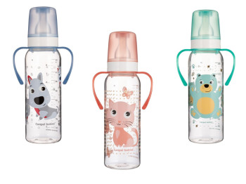 Пляшка 250 мл з малюнком і ручкою BPA FREE. Колекція Кольорова ферма. Canpol Babies 11/845