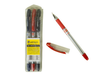 Ручка масляная Max Writer. Hiper HO-335-3. Длина письма 2 500м. 3 цвета. (Цена за 1 упак.)