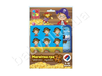 Магнитная игра Пираты, Крестики-нолики, Vladi Toys