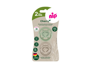 Пустушка кругла Cherry Green, латекс, 6+ міс, 38878-51, Nip