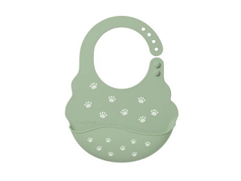 Нагрудник м'який з регульованою застібкою хакі Сліди. BabyOno 829-06