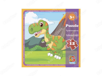 Пазлы картонные Динозавры, 12 элементов, G-Toys