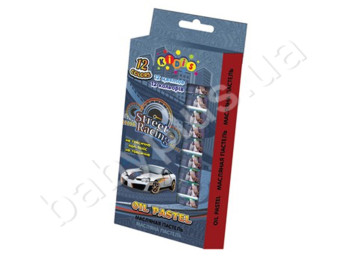 Пастель масляна 12 кольорів, STREET RACING, KIDIS 7653
