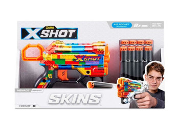 Быстрострельный игрушечный бластер X-SHOT Skins Menace Striper 8 патронов. Zuru 36515N