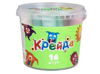 Крейда Велика кругла різнокольорова 16 шт, Strateg