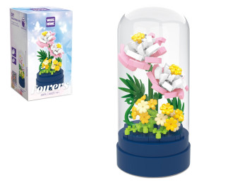 Конструктор цветок Камелия Flowers, 12.5 см, в колбе