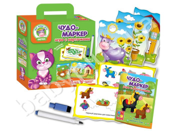 Игра с карточками Чудо-маркер, Ферма, Vladi Toys