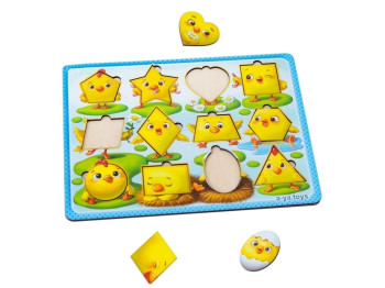Сортер-вкладиш Курчата - фігури 32х22,5 см, Ubumblebees