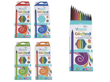 Карандаши 12 цветов, Vneeds V,06,74