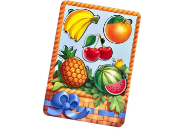 Пазл-вкладыш деревянный более или менее Корзина с фруктами-1, 23×16 см, Ubumblesbees