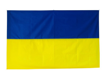 Прапор поліестеровий України 140×90 см з отвором для древка, індивідуальна упаковка