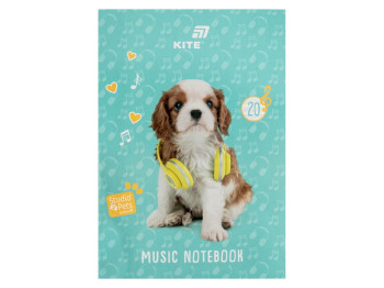 Зошит для нот A4 Kite Studio Pets SP26-404, 20 аркушів