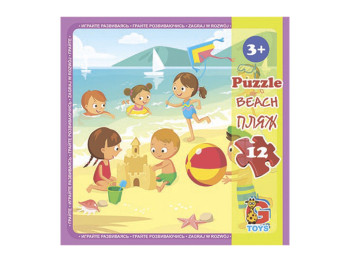 Пазлы картонные Детская площадка, 12 элементов, G-Toys LX04