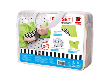 Текстильний набір зелений Bed Set Newborn, подушка, ковдра, простирадло. Macik MC 110512-08