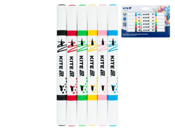 Маркеры акриловые двусторонние Kite Cinnamorolleative K-1293, 6 цветов