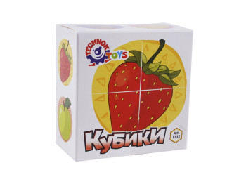 Кубики пластиковые Фрукты, красочные изображения, ТехноК