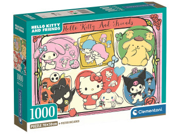Пазлы Коллаж Hello Kitty и друзья Clementoni, 1000 элементов