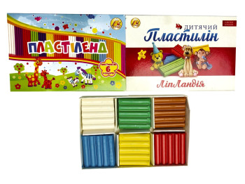 Пластилін 6 кольорів 110 гр,Тетрада ТЕ461374/341