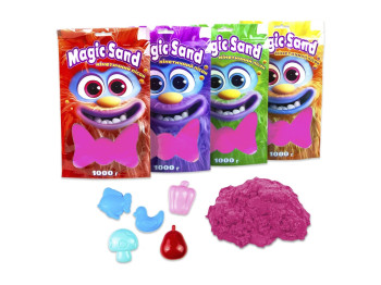 Кинетический песок Magic Sand розовый в пакете, 1 кг, для лепки, Strateg