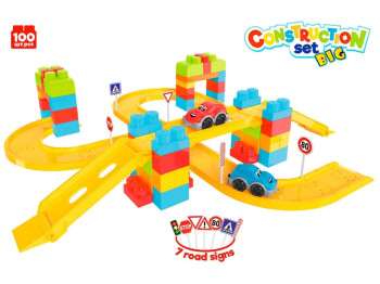 Конструктор Construction Set с трассами и машинками, 100 деталей, ТехноК
