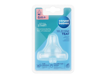 Соска силіконова до пляшечок з широким отвором EasyStart середня 1 шт.. Canpol Babies 21/721
