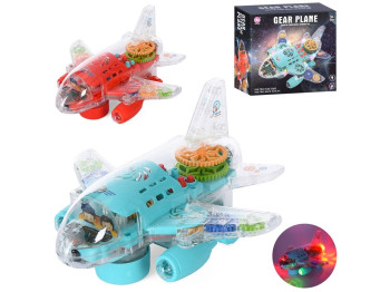 Літак музичний HJ628, 21 см, світиться та їздить, звук і шестерні, BabyToys