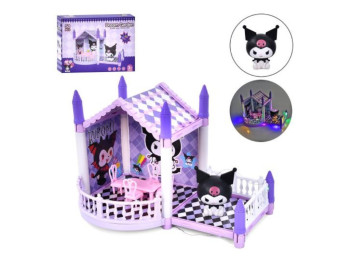 Домик для кукол со светом GJJ-022 KR, 31 см, мебель и фигурка, 50 деталей, BabyToys