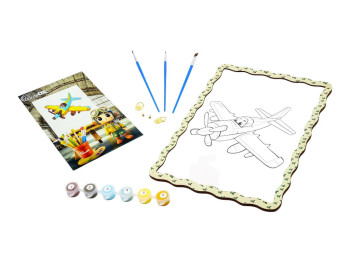 Набор для росписи картина по номерам "Самолетик" формат А4, PuzzleOk