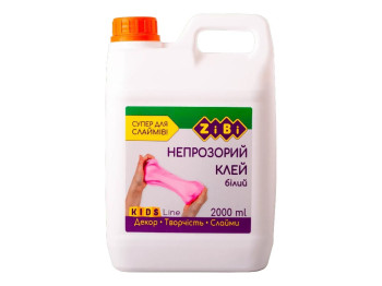 Клей рідкий PVA білий 2000 мл, для слаймів та творчості, ZiBi