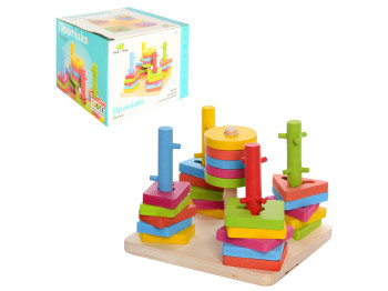 Деревянная игрушка Пирамидка-ключ. Tree Toys MD 0061. 25 элементов Уценка