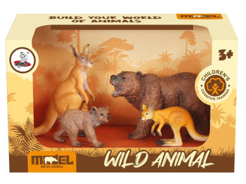 Ігровий набір фігурок диких тварин XTY-761, 10 см, 4 шт, MEGA ANIMAL
