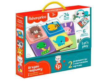 Игра с пластиковыми карточками Fisher Price, Отгадай животное, Vladi Toys