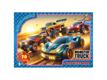 Пазлы картонные Monster Truck, 70 элементов, G-Toys