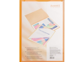 Дисплей-книга з кишенею прозора помаранчева А4. 20 файлів. Axent 1020-25-A