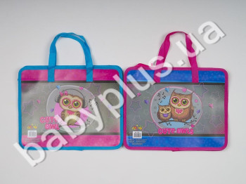 Папка пластикова з текстильними ручками KIDIS, CUTE LITTLE OWL